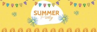 Free  Template: Yellow Simple Banner Party Summer