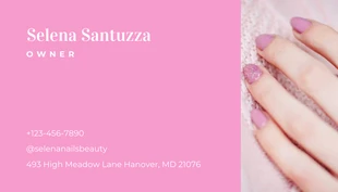 Pink Modern Photo Beauty Nails Business Card - Seite 2