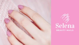 Free  Template: Pink Modern Photo Beauty Nails Business Card