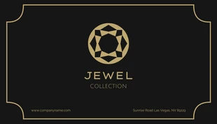 Free  Template: Black and Gold Simple Jewelry Business Card