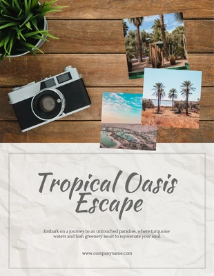 Free  Template: Poster di fuga dall'oasi tropicale di viaggio con texture moderna beige