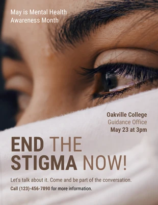 premium  Template: Poster sulla salute mentale per porre fine allo stigma