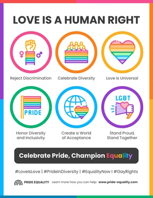 premium and accessible Template: ملصق ملون لحقوق المثليين والمساواة