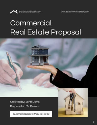 Free  Template: Black and White Commercial Real Estate Proposal