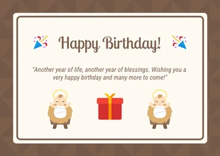 Free  Template: Postal minimalista en marrón y blanco con un juguetón deseo de cumpleaños