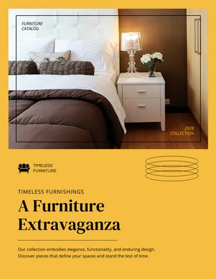 premium  Template: Catálogo de móveis minimalistas em amarelo e preto