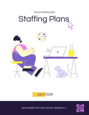 Free  Template: Purple Flat Illustration Staffing Plan