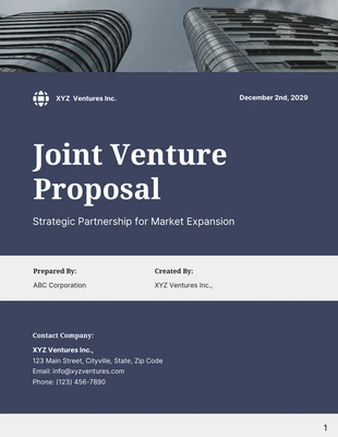 business  Template: Joint Venture Proposal