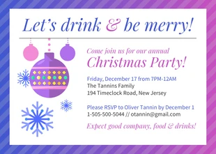 Free  Template: Bright Christmas Party Invitation