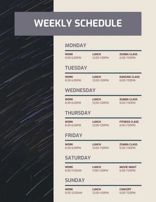 Minimalist Weekly Schedule
