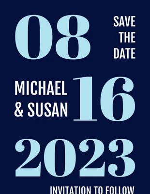 Large Type Save The Date Invitation