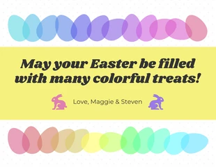 premium  Template: Cartão de Páscoa com ovos coloridos