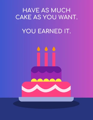 Free  Template: Cartão de Feliz Aniversário com Bolo