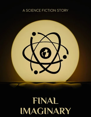 Free  Template: Capa de livro de ficção científica moderna em preto e dourado