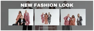 Free  Template: Banner de ropa de nueva moda moderna blanca y gris