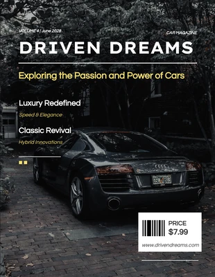 Free  Template: Black and Yellow Car Magazine