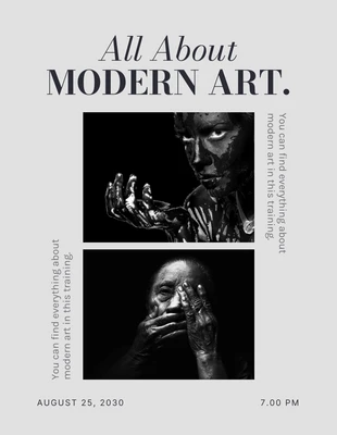 Free  Template: Light Grey Minimalist Modern Art Event Poster