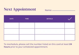 Purple And Light Yellow Modern Appointment Card - صفحة 2