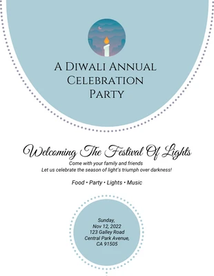 Free  Template: Tarjeta de invitación para la fiesta de Diwali
