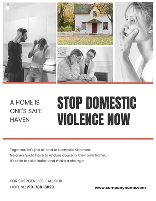 Free  Template: Minimalistisches Design Häusliche Gewalt stoppen Dringend