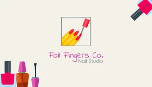 Free  Template: Minimalist Fun Color Business Card Nail-Art
