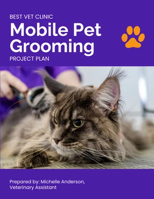 Free  Template: Blue And Orange Modern Playful Pet Grooming Project Plans