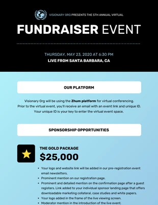 Free  Template: Virtual Fundraiser Event Newsletter