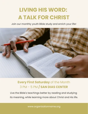 Free  Template: Cream and Olive Green  Bible Study Template