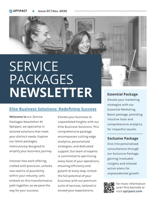 business  Template: Service Packages Newsletter