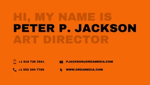 Orange Dark Media Business Card