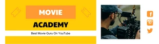 Free  Template: Blanco Y Amarillo Simple Movie Film Academy Youtube Banner