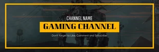 Free  Template: Black And White Modern Clean Bold Gaming Channel Banner