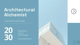 Free  Template: Modelo do PowerPoint - arquiteto azul pastel simples e moderno