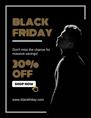 Free  Template: Volantino di vendita del Black Friday minimalista nero