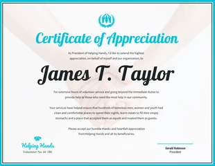 Free  Template: Certificate of Appreciation