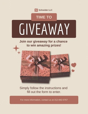 Free  Template: Flyer Light Brown Time To Giveaway