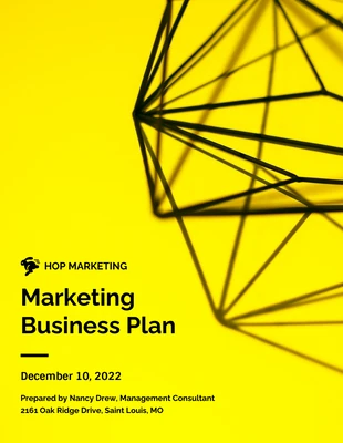 premium  Template: Plano de Negócios de Marketing Amarelo