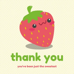 Free  Template: Tarjeta de agradecimiento de fresas dulces