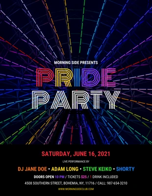 premium  Template: Colorful Pride Party Event Flyer