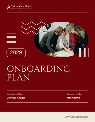 Red And Cream Onboarding Plan
