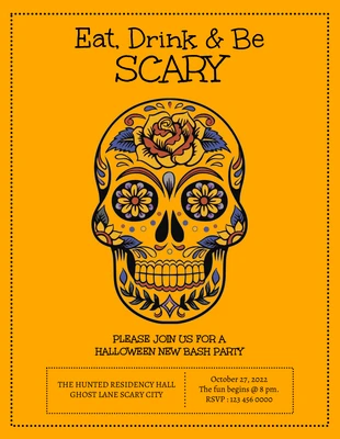 premium  Template: Poster d'invitation à Halloween effrayant