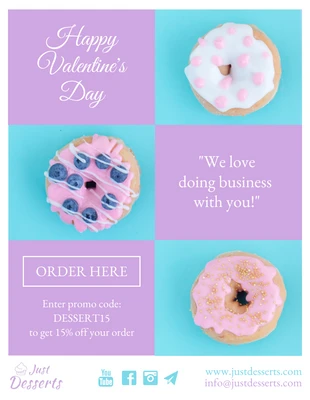 Free  Template: Newsletter via e-mail sui dolci di San Valentino