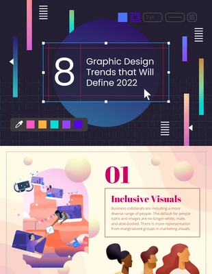 Free  Template: Infografica sulle tendenze del design grafico 2022
