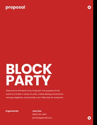 Free  Template: Block Party Proposal