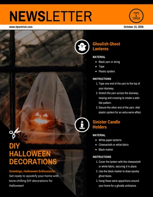 Free  Template: DIY Halloween Decorations Newsletter