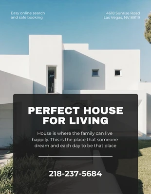 Free  Template: Flyer minimaliste pour agent immobilier