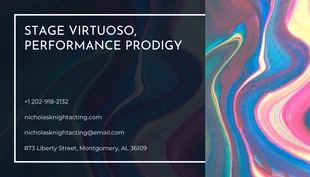 Dark Abstract Photo Waves Professional Actor Business Card - Página 2