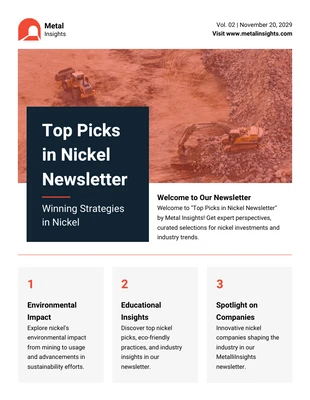 Free  Template: Top Picks in Nickel Newsletter