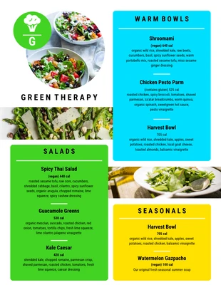 premium  Template: Menú Vibrant Salad House