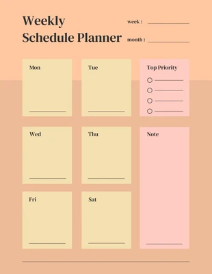 Free  Template: Cream Red Yellow Personal Planner